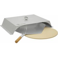 Edelstahl Pizzaaufsatz mit Thermometer, Pizzastein und Schaufel, Pizzahaube für Gasgrills - Bbq-toro von BBQ-TORO
