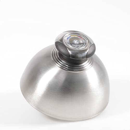 BBQter Burgerglocke Burgercloche mit Thermometer Abdeckhaube für Burger Cloche Burgerhaube Haube Grill Utensil Hamburger Cheeseburger Steak Pattys Grillen lässt Käse Schmelzen Edelstahl Abdeckung von BBQter