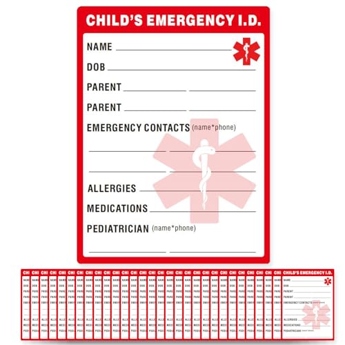 Infant I.C.E. im Notfall Autosicherheitsinformationen Sitzaufkleber, Autosicherheitssitz-Aufkleber, Notfall für Kinderausweis, medizinische Informationen (30 Stück) von BBRGIRL