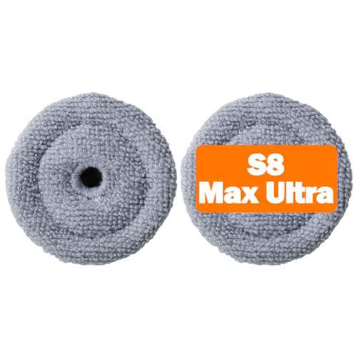 BBT BAMBOOST S8 MaxV Ultra Ersatzteile passend für Roborock S8 MaxV Ultra, S8 Max Ultra Roboter-Staubsauger, Wischmopp-Pads (rund), Zubehör (2 Stück), Grau von BBT BAMBOOST