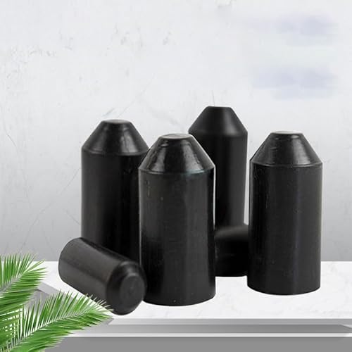 BBTISG 100 Stück Warme Schrumpfendkappen, 15 x 45mm Schrumpf Endkappe wasserdicht Schrumpfkappen Schrumpfschlauch Kabelendschutz Schrumpfendkappe schwarz DIY Schrumpf Endkappe von BBTISG