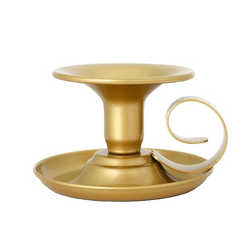 BBTISG 2 Stück Kerzenhalter mit Griff, Schmiedeeisen Kerzenhalter Vintage Kerzenhalter für Tischdekoration, Hochzeit, Wohnzimmer, Festival, Party, Advent (Gold) von BBTISG