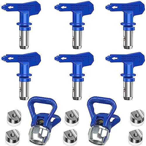 BBTISG 6 Stück Airless Düse mit Spitzendichtung Reversible Airless Farbsprüher Düsenspitzen 523/517 / 211/417 / 515/315 Airless Farbspritzpistolen Airless Spitzen für Airless Farbsprühsysteme von BBTISG