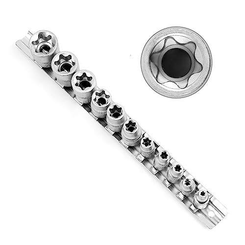 BBTISG 11tlg Torx Steckschlüsselsatz, E4 - E20 Torque Socket Set Außen Torx Steckschlüssel Satz mit Schiene 1/4 und 3/8" Torx Schlüssel Nuss Satz BBTISG 11tlg Torx Steckschlüsselsatz, E4 - E20 Torque Socket Set Außen Torx Steckschlüssel Satz mit Schiene 1/4 und 3/8" Torx Schlüssel Nuss Satz von BBTISG