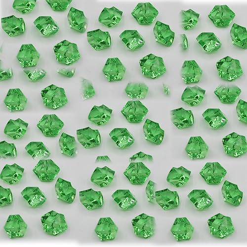 BBTISG 150 Stück Acryl Kunststoff klare Steine, dekorative Eisdiamanten Acrylsteine Kunststoff klare Steine Eissteine für Hochzeit, Party, Vasenfüller, Geburtstag (Grün) von BBTISG