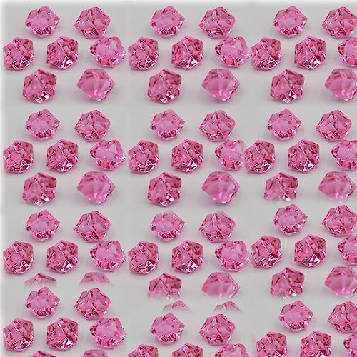 BBTISG 150 Stück Acryl-Kunststoff klare Steine, dekorative Eisdiamanten Acrylsteine Kunststoff klare Steine Eissteine für Hochzeit, Party, Vasenfüller, Geburtstag (Rosa) von BBTISG
