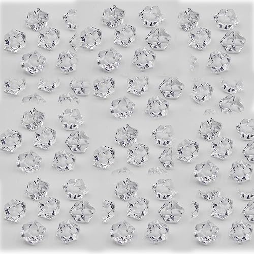 BBTISG 150 Stück Acryl-Kunststoff klare Steine, dekorative Eisdiamanten Acrylsteine Kunststoff klare Steine Eissteine für Hochzeit, Party, Vasenfüller, Geburtstag (Transparent) von BBTISG