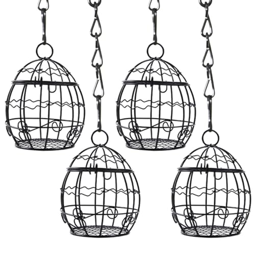 BBTISG 4 Stück Vogelfutterspender Metall Feines, Netz zum Aufhängen Metallgeflecht Hängende Vogelfutterstation für Verschiedene Arten von Vogelfutter Metall Vogelfutterspender von BBTISG