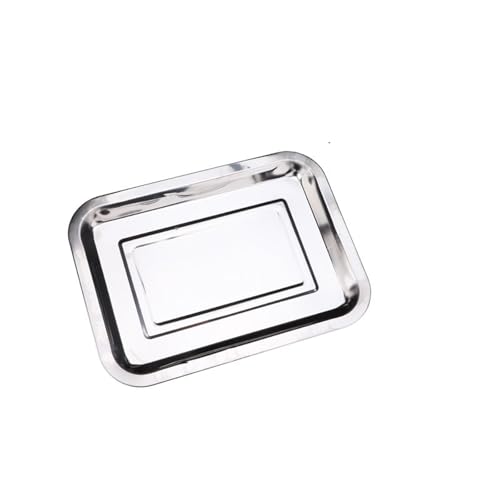 BBTISG Backblech für Toaster, 26 x 19 x 2 cm Edelstahl Rechteckig Backblech Ofenschale zum Backen Servieren von BBTISG
