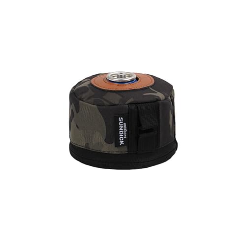 BBTISG Gaskanister Abdeckung, Outdoor Camping Kraftstoffkanister Flache Gasflasche Tank Protector Cover Kraftstoffkanister Flache Gasflasche Tank Protector Cover Bag (Schwarz, S) von BBTISG