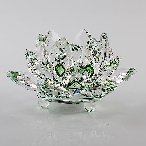 BBTISG Kristall Lotus Blume Teelicht Kerzenhalter, Grün Bunter Kristallglas Lotus Blume Schale BBTISG Kristall Lotus Blume Teelicht Kerzenhalter, Grün Bunter Kristallglas Lotus Blume Schale von BBTISG
