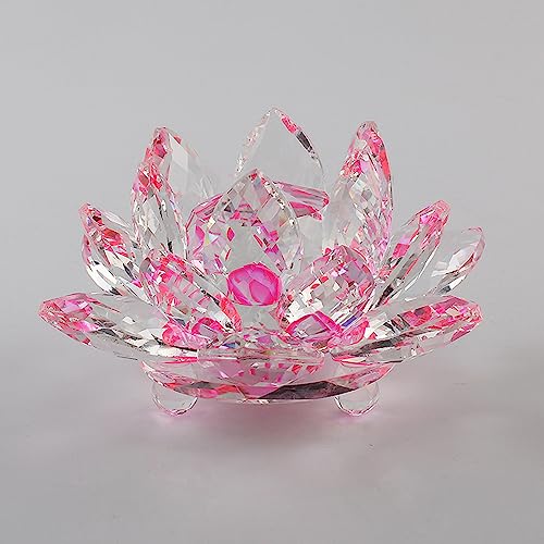 BBTISG Kristall Lotus Blume Kerzenhalter, Rosa Bunter Kristall Lotus Flower Teelicht Kerzenhalter Lotus Kristall Kerzenhalter Kristallglas Kerzenhalter Lotus Blume Schale Kristall Lotus Blume von BBTISG