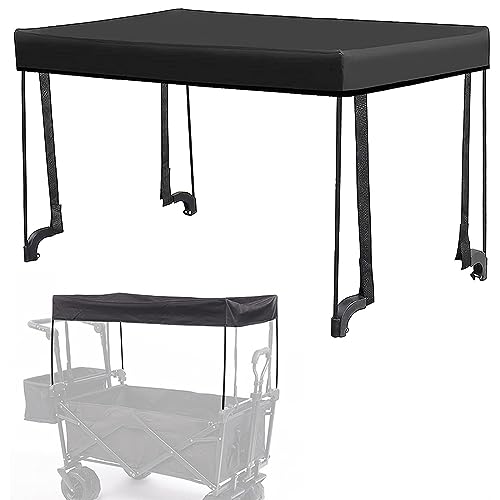 BBTISG Trolley Dach Schattenbefestigung, Zusammenklappbarer Wagen Schattenbefestigung Baldachin Trolley-Zubehör zusammenklappbare Wagen für Camping, Picknick, Angeln (Schwarz) von BBTISG