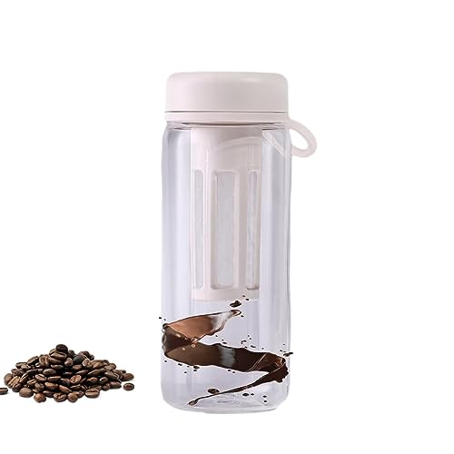 BBTISG Cold Brew Krug mit Skala, 600 ml auslaufsichere Kaltbrühflasche Tragbarer Eiskaffee und Tee-Ei mit luftdichtem Deckel für Eistee, Kaffee (Weiß) BBTISG Cold Brew Krug mit Skala, 600 ml auslaufsichere Kaltbrühflasche Tragbarer Eiskaffee und Tee-Ei mit luftdichtem Deckel für Eistee, Kaffee (Weiß) von BBTISG