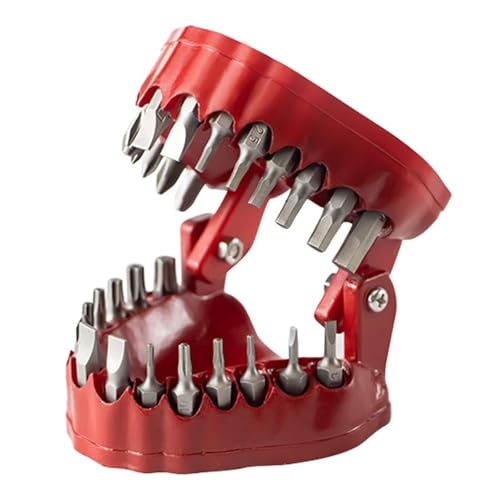 BBTISG Prothesenbohrerhalter, Schraubendreher Sechskant Bit Organizer Hält Bis zu 28 Tragbare Halter und Aufbewahrungsregal Passend für 1/4 Zoll Sechskant Bit und Antriebs Bit Adapter (rot) von BBTISG