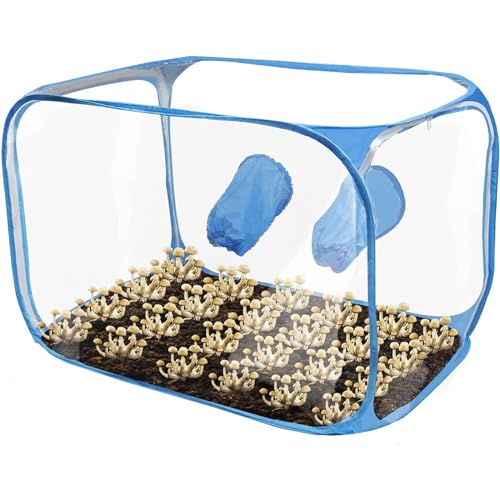 BBTISG Still Air Box Pilz Mykologie Dampf Haube, 60 x 60 x 90cm Pilz Wachstumsbeutel Tragbares Pilz Wachstumszelt Set Tragbarer Pilzzuchtbehälter (weiß) von BBTISG