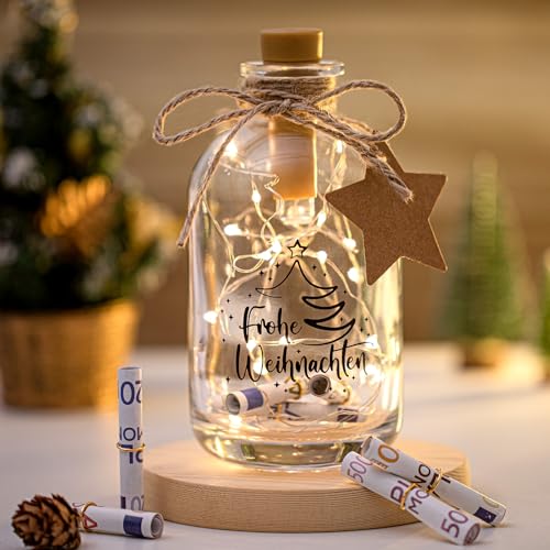 BBTO Geldgeschenke Weihnachten LED Flaschenlicht mit Spruch Frohe Weihnachten Flaschenlichterkette Beleuchtete Dekoflasche Geldgeschenke Verpackung Leuchtflasche Weihnachtsgeschenke BBTO Geldgeschenke Weihnachten LED Flaschenlicht mit Spruch Frohe Weihnachten Flaschenlichterkette Beleuchtete Dekoflasche Geldgeschenke Verpackung Leuchtflasche Weihnachtsgeschenke von BBTO
