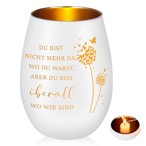 BBTO Trauergeschenk Trauerlicht Windlicht mit Gravur Trauerkerze Geschenke für Trauernde zur Beerdigung Gedenkkerze Windlicht Erinnerungslicht Gedenklicht Trauer Deko von BBTO