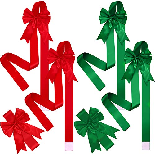 Weihnachten Schrank Festliche Bänder Weihnachten Tür Band und Schleifen für Weihnachten Party Dekorationen (Rot, Grün) von BBTO