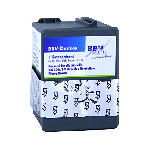 BBV-Domke Farbkartusche passend für Pitney Bowes DM300c, DM400c, DM450c+ (45ml, blau), Frankierfarbe von BBV-Domke