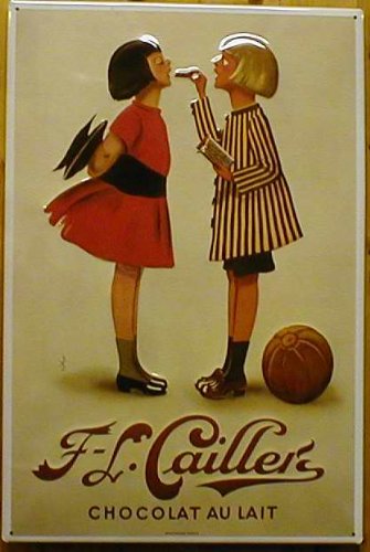 BBV Blechschild Cailler's Chocolat au Lait 2 Kinder Schild Werbung Schokolade Retro Werbeschild BBV Blechschild Cailler's Chocolat au Lait 2 Kinder Schild Werbung Schokolade Retro Werbeschild von BBV