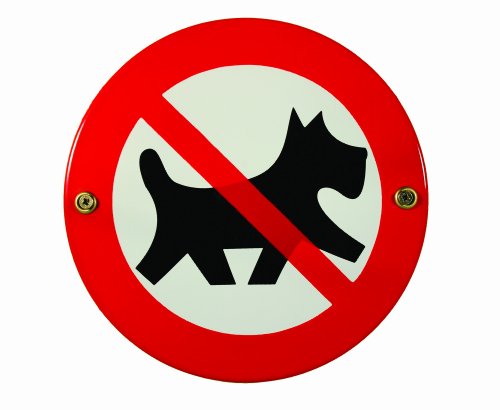 BBV Emaille Schild Hunde verboten Hundeverbot kein Zutritt 15 cm rundes Emailleschild wetterfes und lichtecht von BBV