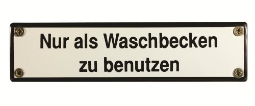 BBV Emaille Schild Nur als Waschbecken zu benutzen 16x4 cm Toilettenschild WC wetterfest und lichtecht Emailleschild von BBV