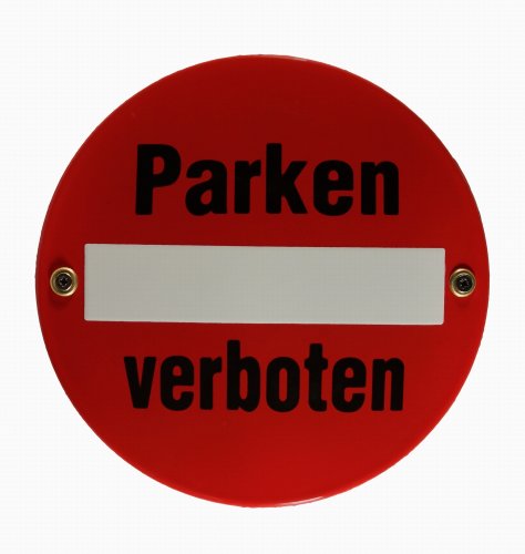BBV Emaille Schild Parken verboten Parkplatzschild 15 cm Parkplatz wetterfest und lichtecht Emailleschild von BBV