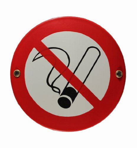 BBV Emaille Schild Rauchen verboten 15 cm Rauchverbot Nichtraucher Nichtraucherzone wetterfest und lichtecht Emailleschild von BBV