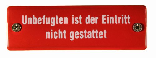 BBV Emaille Schild Unbefugten ist der Eintritt Nicht gestattet 12,5x4 cm wetterfest und lichtecht Emailleschild von BBV