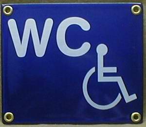 BBV Emaille Schild WC Behinderte Toilette 14x12 cm Behindertentoilette Toilettenschild WC von BBV