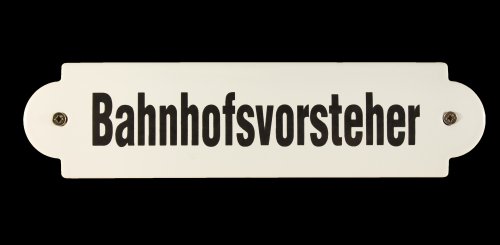 Emaille Schild Bahnhofsvorsteher 20x5 cm Büroschild Chef Boss wetterfest und lichtecht Emailleschild von BBV