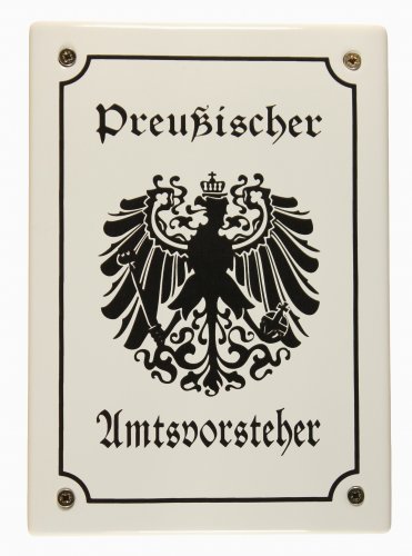BBV Emaille Schild Preußischer Amtsvorsteher 17x12 cm wetterfest und lichtecht Emailleschild von BBV