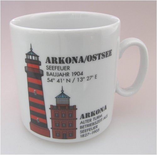 Leuchtturm Becher Arkona/Ostsee Leuchtturmbecher maritim Kaffeebecher Teetasse Seefeuer von BBV