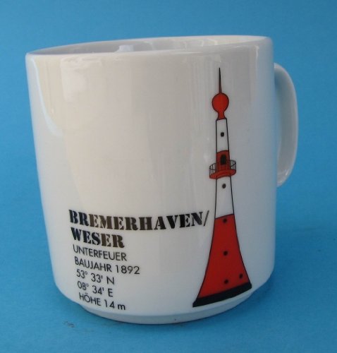 Leuchtturm Becher Bremerhaven Unterfeuer Nordsee Leuchtturmbecher maritim Kaffeebecher Teetasse von BBV