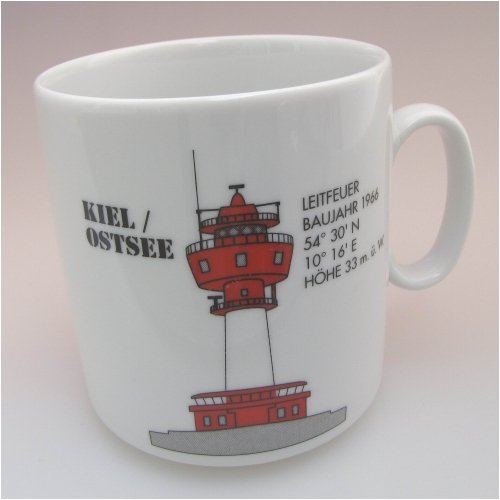 Leuchtturm Becher Kiel/Ostsee Leuchtturmbecher maritim Kaffeebecher Teetasse Leitfeuer von BBV