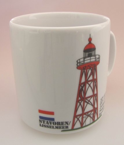 Leuchtturm Becher Stavoren Holland Niederlande Leuchtturmbecher maritim Kaffeebecher Teetasse Ijsselmeer von BBV