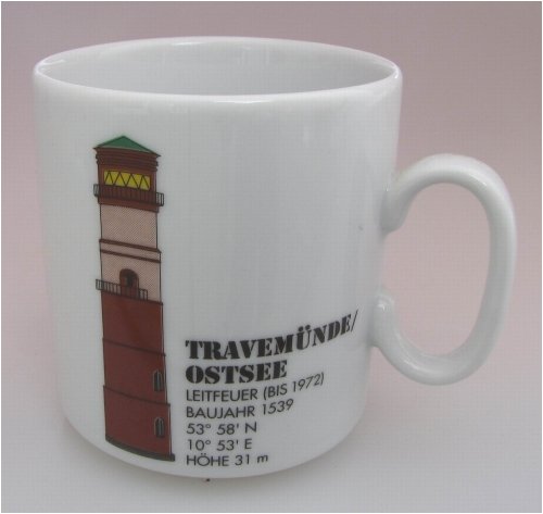 Leuchtturm Becher Travemünde/Ostsee Leuchtturmbecher maritim Kaffeebecher Teetasse Lübeck Unterfeuer von BBV