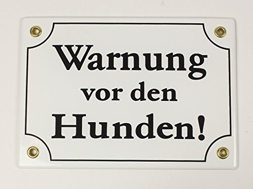 Wetterfestes Emaille Schild Warnung vor den HUNDEN WEIß 17x12 cm wetterfest und lichtecht Emailleschild Wetterfestes Emaille Schild Warnung vor den HUNDEN WEIß 17x12 cm wetterfest und lichtecht Emailleschild von Bhgytec