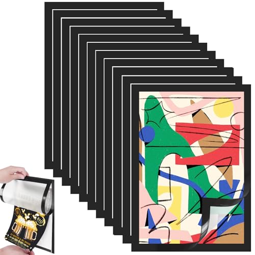 12 Stück Magnetrahmen A4,Magnetrahmen Selbstklebend 32.5x23.8cm,Info-Rahmen Selbstklebend für Informationsrahm,Transparent Selbstkleben Magnetischer Plakatrahmen für Küche Schlafzimmer Wanddekoration von BBWELL