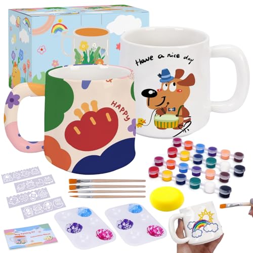 BBWELL Keramik Bemalen Set,Keramik Tassen Bemalen Set,Tassen Bemalsen Sets für Erwachsene,Geschenk für Kinder & Erwachsene Enthält 2*tasssen,2*farbwanne,4*pinsel,2 * 12 Farben und Anleitung BBWELL Keramik Bemalen Set,Keramik Tassen Bemalen Set,Tassen Bemalsen Sets für Erwachsene,Geschenk für Kinder & Erwachsene Enthält 2*tasssen,2*farbwanne,4*pinsel,2 * 12 Farben und Anleitung von BBWELL