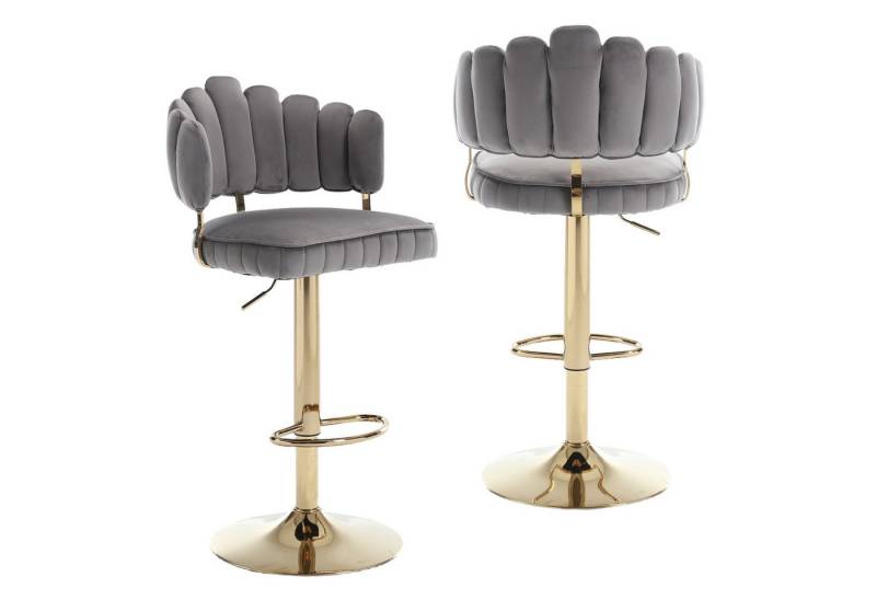 BBWL Drehstuhl 2 St,Drehbare Barhocker im Set, Verstellbare Thekenstühle mit Fußstütze für Küche und Esszimmer von BBWL