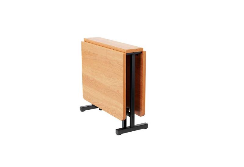 BBWL Esstisch Ausziehbarer Klapptisch in natürlicher Holzoptik 120 x 80 cm (faltbar und platzsparend moderner minimalistischer Stil mit hochfester Legierungsstütze robuste MDF-Oberfläche klassisches Design ideal für kleine Räume belastbar bis 60 kg geeignet für moderne traditionelle und kompakte Wohnräume pflegeleicht und langlebig) von BBWL