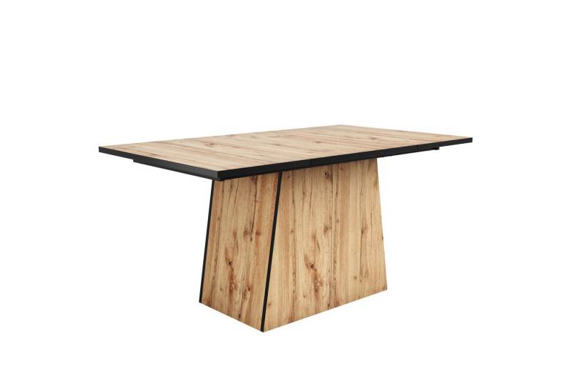 BBWL Esstisch Moderner Esstisch aus MDF in Holzoptik, 138,5x80x75 cm, rechteckig (für 4–6 Personen, mit stilvoller Holzmaserung, stabilem Gestell & einzigartigem Design – geeignet für Küche, Esszimmer & Wohnzimmer) von BBWL