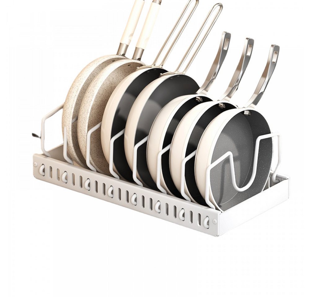 BBWL Küchenregal Verstellbarer Küchen-Pot Organizer für Schrank und Arbeitsplatte, mit Topfdeckel- und Geschirrhalter aus robustem Carbonstahl, einfach montierbar und pflegeleicht von BBWL