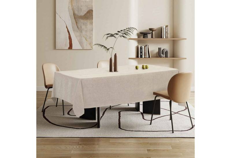 BBWL Tischdecke Moderner Polyester-Tischdecke mit samtiger Oberfläche, wasserabweisend (knitterfrei, pflegeleicht, in 4 Farben und verschiedenen Größen), eleganter Schutz für Esstisch & Wohnzimmer von BBWL