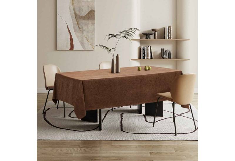 BBWL Tischdecke Moderner Polyester-Tischdecke mit samtiger Oberfläche, wasserabweisend (knitterfrei, pflegeleicht, in 4 Farben und verschiedenen Größen), eleganter Schutz für Esstisch & Wohnzimmer von BBWL