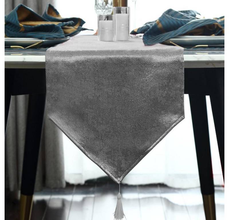 BBWL Tischläufer Moderner Tischläufer aus Polyester in Leinenoptik mit Wasserabweisung, Fransen und elegantem Glanz für Festliche Tischdekoration BBWL Tischläufer Moderner Tischläufer aus Polyester in Leinenoptik mit Wasserabweisung, Fransen und elegantem Glanz für Festliche Tischdekoration von BBWL