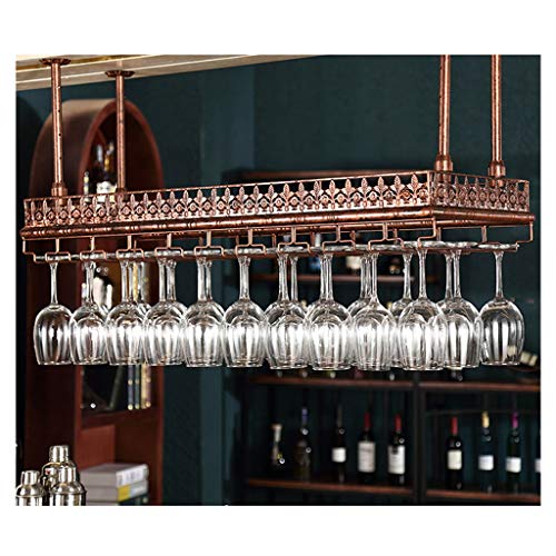 BBXSD Weinregale zur Deckenmontage und Glashalter, industrielle Regalaufbewahrung aus Metall für die Wand, hängender Weinglashalter für Bar, Zuhause, Café/120 x 35 cm von BBXSD