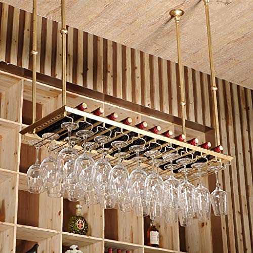 Weinregale zum Aufhängen mit Glashalter und Regal, verstellbares Weinglasregal aus Metall an der Deckenstange, industrielles Weinglasregal zur Wandmontage für das Wohnzimmer in der Küche/120 x 35 cm von BBXSD